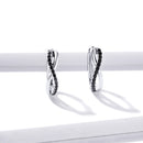 925 Sterling Silver Earrings 1.3*0.4cm with Pavé Setting CZ for Women