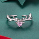 925 Sterling Silver White Gold Plated Bow-Knot Ring with CZ for Women
