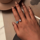 925 Sterling Silver Enamel White Gold Plated 1.6mm CZ Pavé Setting Ring