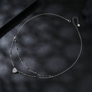 925 Sterling Silver 6.5mm Moissanite Necklace with Pavé Setting for Women