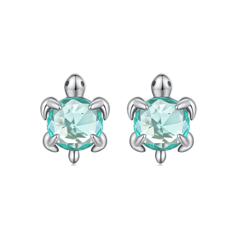 925 Sterling Silver Earrings with Transparent Glass and Oxidized Finish for Women
