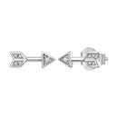 925 Sterling Silver 0.08ct and 0.12ct Moissanite Earrings in White Gold for Women