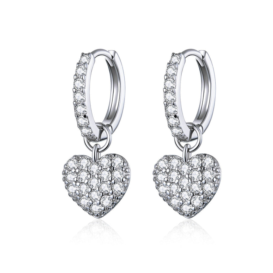 925 Sterling Silver CZ Pavé Setting Earrings for Women