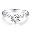 925 Sterling Silver Moissanite & Zircon Ring Size 5