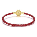 925 Sterling Silver Leather Rope Bracelet 17cm - Oxidized Silver for Women