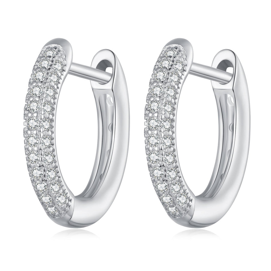 925 Sterling Silver Pavé Setting CZ Earrings for Women