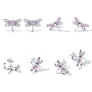 925 Sterling Silver Enamel Process Earrings with Pavé Setting CZ for Women