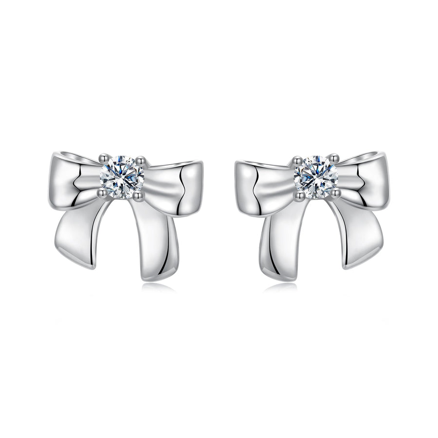 925 Sterling Silver Moissanite Earrings 0.3 cm for Women