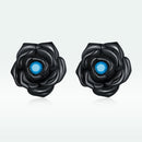 925 Sterling Silver Earrings with Turquoise and Black Gold Finish