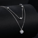 925 Sterling Silver Plated Platinum 5.0mm Moissanite Necklace for Women