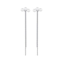 925 Sterling Silver White Gold Plated Shell Pearl Earrings