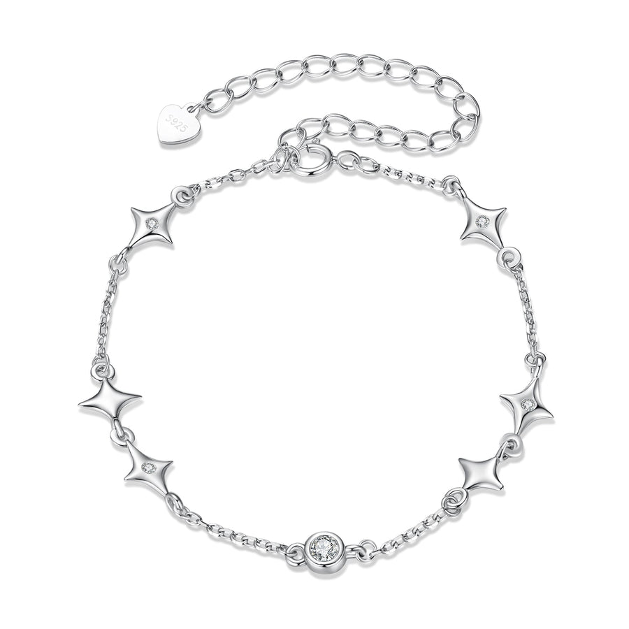 925 Sterling Silver 15+6cm Pavé Setting CZ Bracelet for Women