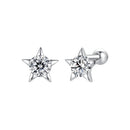 925 Sterling Silver Earrings with Pavé Setting CZ in White Gold