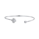925 Sterling Silver Bracelet with Pavé Setting CZ, Inner Diameter 550mm, 2.0mm Wide, Unisex
