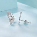 925 Sterling Silver White Gold Plated Pavé Set CZ Earrings - Small Size