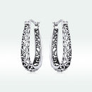 925 Sterling Silver Earrings 2.3*0.4cm Oxidized Silver for Women