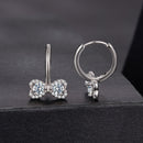 925 Sterling Silver Moissanite 0.20 Carat Earrings Plated White Gold for Women