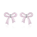 925 Sterling Silver Earrings with Enamel Process and White Gold Plating