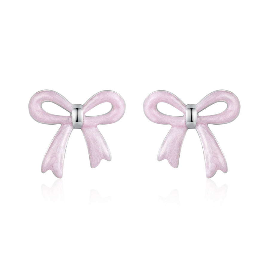 925 Sterling Silver Earrings with Enamel Process and White Gold Plating