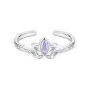 925 Sterling Silver 1.9mm Pavé Setting White Gold Plated Ring
