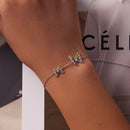 925 Sterling Silver Adjustable Butterfly Enamel Bracelet for Women