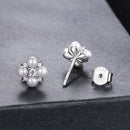 925 Sterling Silver 0.05ct Moissanite & Freshwater Pearl Earrings for Women