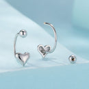 925 Sterling Silver Earrings with White Gold Plating, 1.3x0.58cm for Women
