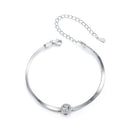 925 Sterling Silver 5.0mm Moissanite Bracelet with White Gold Plating for Women