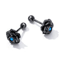 925 Sterling Silver Earrings with Turquoise and Black Gold Finish
