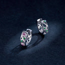925 Sterling Silver Earrings with Pavé Setting CZ, 1.2*0.5cm, for Women