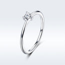 925 Sterling Silver Ring Size 6.0 with CZ and Platinum Plating for Women