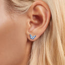 925 Sterling Silver Enamel Pavé Cz Earrings for Women