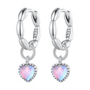 S925 Sterling Silver Earrings with Transparent Glass for Women