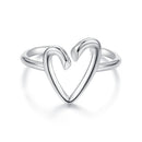 925 Sterling Silver Oxidized Silver Heart Ring for Women