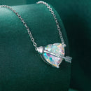 S925 Sterling Silver Adjustable Necklace with CZ Pendant for Women