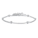 925 Sterling Silver & Plated White Gold Bracelet with Adjustable Length
