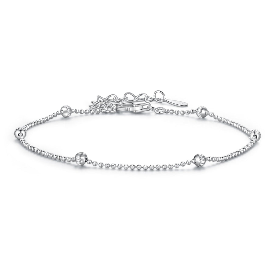 925 Sterling Silver & Plated White Gold Bracelet with Adjustable Length