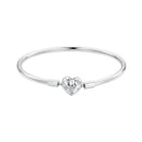 925 Sterling Silver White Gold Plated 17.0cm CZ Bracelet for Women
