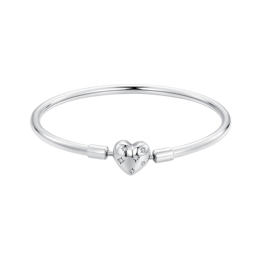 925 Sterling Silver White Gold Plated 17.0cm CZ Bracelet for Women