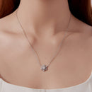 925 Sterling Silver White Gold Plated CZ Necklace 45cm for Women