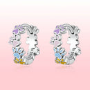 925 Sterling Silver Enamel Oxidized Silver Earrings