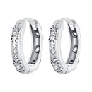 925 Sterling Silver Earrings with Oxidized Finish and Pavé Setting CZ for Women