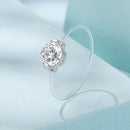 925 Sterling Silver White Gold Plated CZ Ring Size 6 for Women