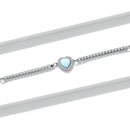 925 Sterling Silver Adjustable Bracelet with Translucent Opal and CZ for Women