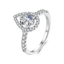 925 Sterling Silver Moissanite 1 Carat Pendant Ring Size 6 for Women