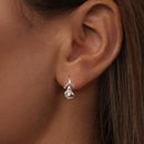 925 Sterling Silver Earrings with White Gold Plating and CZ