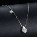 925 Sterling Silver + Moissanite Adjustable Necklace for Women - White Gold 0.5ct & 0.1ct