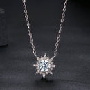 925 Sterling Silver 0.5 Carat Moissanite Necklace in White Gold Plating for Women