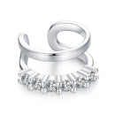 925 Sterling Silver Earrings with Pavé Setting CZ in Platinum