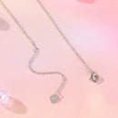 925 Sterling Silver Necklace with CZ & Resin Pendant, 18x39mm, Plated with White Gold